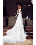 Chic Bateau Neck Floral Lace Pattern Sheath Wedding Dress with Long Lace Sleeves 