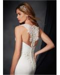 Simple A-line Shoulder Straps Lace Appliques Long Chiffon Beach Wedding Dress