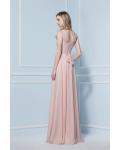 V-neck A-line Sleeveless Natural Floor-length Bridesmaid Dresses