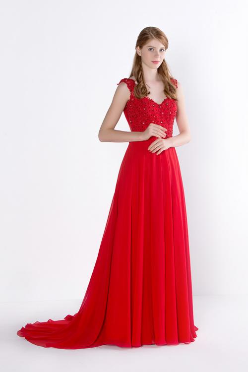  A-line Shoulder Straps Beading Lace Long Prom Dress