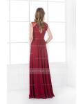  A-line Bateau Sleeveless Sashes/Ribbons Floor-length Long Burgundy Bridesmaid Dress