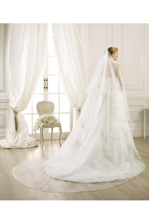 Simple Two Tiers Tulle Wedding Veils 