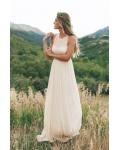 Simple Halter Jewel Neck A-line Chiffon Wedding Dress 