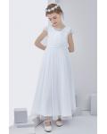 Nectarean A-line Short Sleeve Floor-length Tulle Communion Dresses
