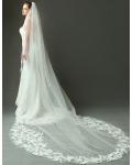 Sparkle Beaded Lace Long Train Wedding Veil Wedding Accessory 