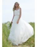 Simple A-line Shoudler Strap Long Chiffon Wedding Dress 