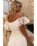 Mermaid Off-the-shoulder Lace Sweep Train Long Wedding Dresses