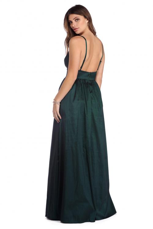 Long Spaghetti Straps A-line Sexy Backless Prom Dress