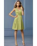 Lace A-line Natural Deep V-neck Sleeveless Bridesmaid Dresses