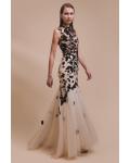  Trumpet/Mermaid Jewel Neckline Sleeveless Lace Appliques Floor-length Long Tulle Evening Dresses