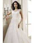 Charming A-line Bateau Straps Lace Sweep/Brush Train Tulle Wedding Dresses