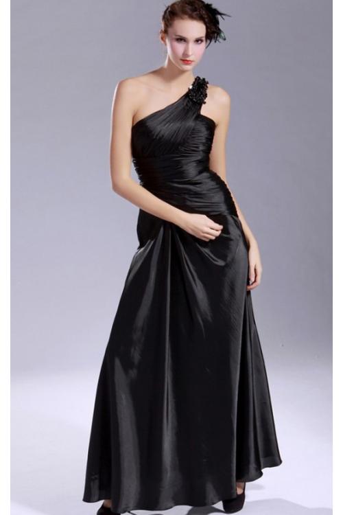 Taffeta Backless A-line Floor-length One Shoulder Bridesmaid Dresses