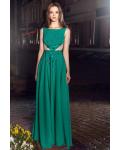  A-line Scoop Neckline Sleeveless Hand Made Flowers Floor-length Long Cocktail Dresses