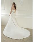 Simple A-line Sweetheart Beading&Sequins Chapel Train Satin Wedding Dresses