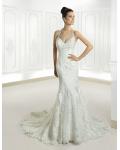 Honorable Trumpet/Mermaid Halter Beading&Crystal Lace Sweep/Brush Train Wedding Dresses 