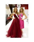  A-line Princess Strapless V-neck Floor-length Long Prom Dress