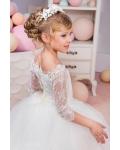  Princess Off-the-shoulder Half Sleeve Lace Floor-length Long Tulle Flower Girl Dresses