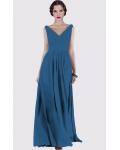 V-neck Natural Chiffon Floor-length A-line Bridesmaid Dresses