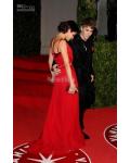 Simple Selena Gomez Oscar party of Vanity Fair red Long Chiffon Prom Dresses