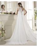 Charming Sheath/Column Halter Beading&Crystal Sweep/Brush Train Chiffon Wedding Dresses