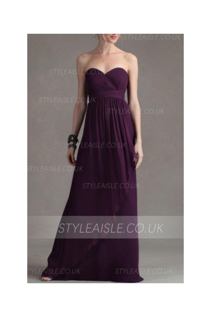Sheath Sleeveless Empire Sweetheart Chiffon Bridesmaid Dresses