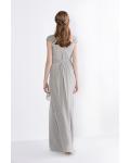 Floor-length Sleeveless Zipper Silver Chiffon Cap Sleeve Bridesmaid Dresses