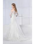  A-line Off-the-shoulder Half Sleeve Lace Sweep/Brush Train Wedding Dresses
