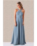  A-line Shoulder Straps Sleeveless Ruching Floor-length Long Chiffon Criss-cross Neckline Bridesmaid Dresses