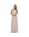  A-line One Shoulder Sleeveless Pleated Long Chiffon Bridesmaid Dress 