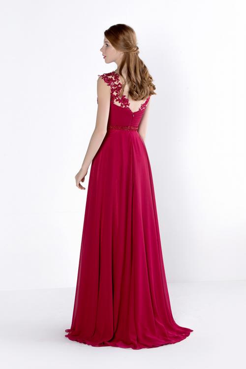 Chic Sleeveless V Neck A-line Long Chiffon Prom Dress 