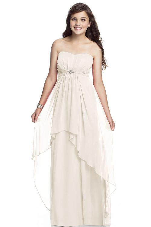 Strapless Zipper A-line Sleeveless Natural Bridesmaid Dresses