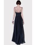 V-neck Natural Chiffon Floor-length A-line Bridesmaid Dresses