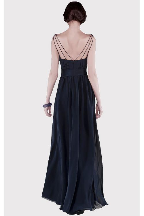 V-neck Natural Chiffon Floor-length A-line Bridesmaid Dresses