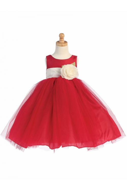 Sleeveless Tulle Baby Dresses with Flower and Bowknot