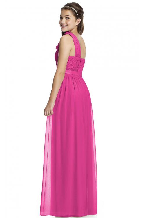 One Shoulder A-line Natural Chiffon Zipper Bridesmaid Dresses