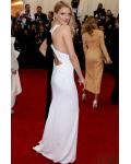 Lily Donaldson Met Gala Long Sleeveless Jewel Neck White Jersey Prom Dress 