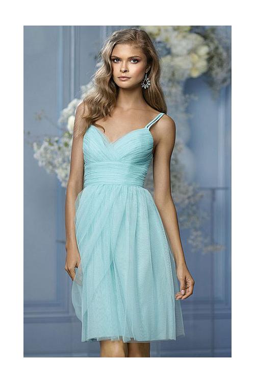 Strapless Sleeveless Tulle Natural A-line Bridesmaid Dresses