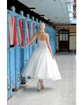 Strapless Lace overlay Bodice Ball Gown Taffeta Wedding Dress 
