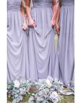 Sleeveless One Shoulder Pleated Long Chiffon Boho Bridesmaid Dress