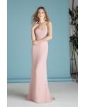 Sweetheart Pleated Long Blush Chiffon Bridesmaid Dress Boho Chic 