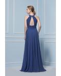  A-line Halter Sleeveless Floor-length Chiffon Bridesmaid Dress