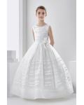 Nectarean Ball Gown Sleeveless Bow(s) Floor-length Organza Communion Dresses 