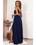 Glamorous Split Floor-length Long Chiffon Bridesmaid Dress Jewel Neckline Evening Dress