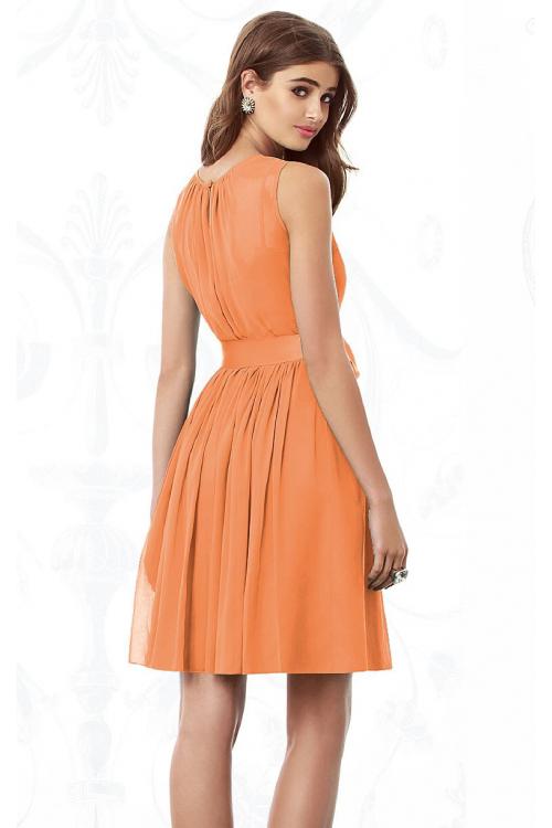 Sleeveless Jewel Knee-length None Chiffon Bridesmaid Dresses