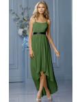 High Low Natural None A-line Sleeveless Chiffon Bridesmaid Dresses