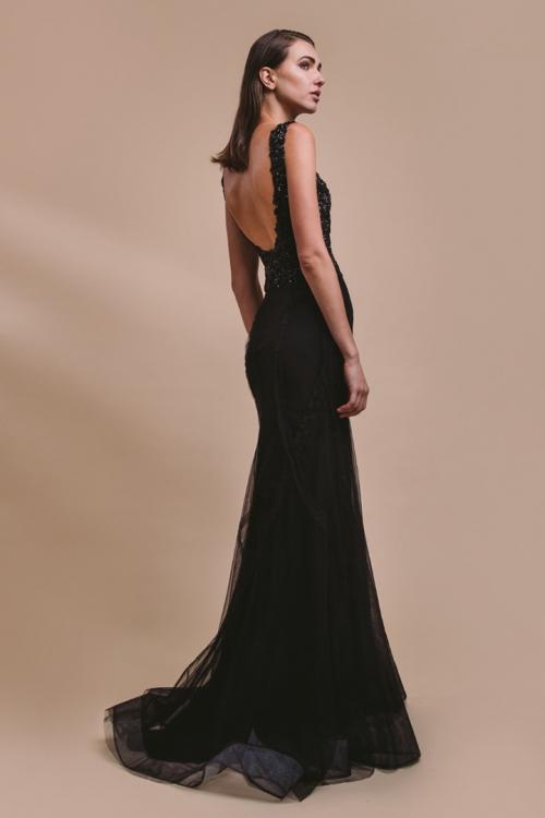  Sheath/Column Bateau Neckline Sleeveless Lace Appliques Beading &Sequins Top Floor-length Long tulle Evening Dresses with Criss-cross Decoration Skirt