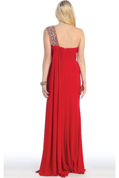 Sexy One Shoulder Zipper Chiffon A-line Sleeveless Prom Dress