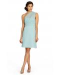 One Shoulder Sleeveless Chiffon A-line Mint Bridesmaid Dresses