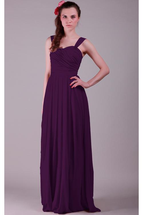 Chiffon Lace-up Sleeveless Natural Floor-length Bridesmaid Dresses