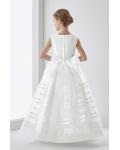 Nectarean Ball Gown Sleeveless Bow(s) Floor-length Organza Communion Dresses 